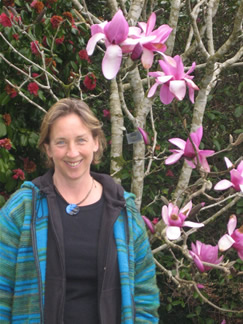 Kathy at a garden in Dorset 2005